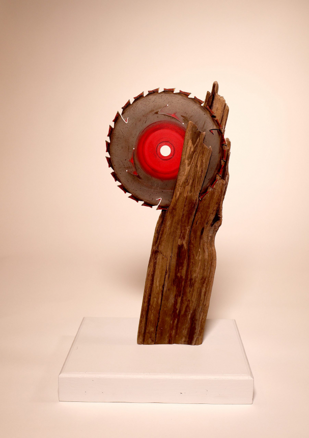 Nature's Resilience -Wood & Metal-8x12x16''-2024